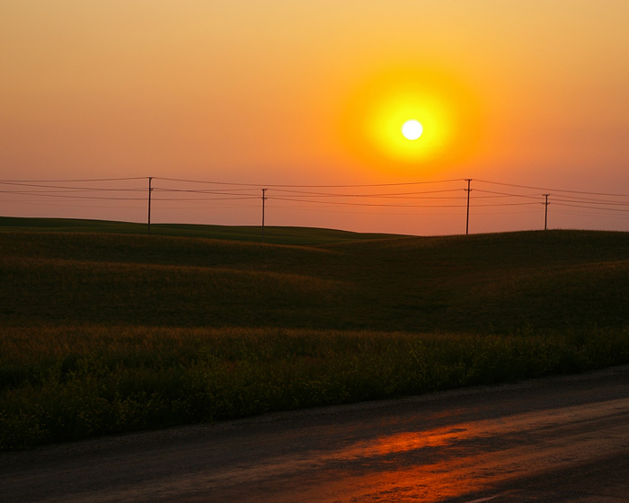 Sun-Set with Power Lines